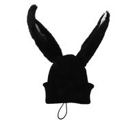Holibanna Plush Rabbit Ear Ski Helmet Cover Elastic Winter Helmet Beanie Sleeve Cute Black and White Cartoon Design
