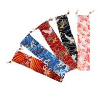 Holibanna Portable Drawstring Cutlery Bags Cloth Material 5pcs with Multifunctional Design, Easy to Clean for Spoons and Chopsticks for-the-go Dining and Party Use
