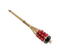 Holibanna Portable Lightweight Bamboo Torch for Outdoor and Festival Use, Rustic Red Garden Torch Lamp for Pathway Lighting and Event Decoration