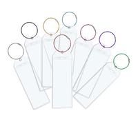 Holibanna Portable Luggage Tags for Suitcase Identification 8pcs with Stainless Steel Keyring and PVC Case, Reusable Travel Baggage Labels Bright Bag Tags Assorted Style for Travel Use