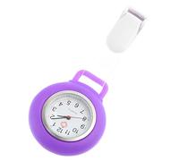 Holibanna Portable Nurse Watch Silicone Pocket Clip, Multi-Function Convenient Nurse Clock with Brooch, Professional Doctor Accessory for Healthcare Workers, Purple