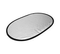Holibanna Portable Oval Photography Reflector with Silver and Double Sided Surfaces Collapsible Light Diffuser for Outdoor and Studio Lighting Softens and Fills Light for Food Still Life and