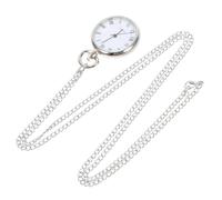 Holibanna Practical Hanging Pocket Watch Pendant with Alloy Chain Silver Roman Dial Vintage Style Necklace for Men and Women Convenient Timepiece Accessory with Chained Design