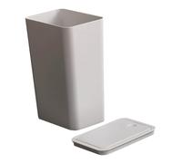 Holibanna Press Type Trash Can with Lid Small Plastic Wastebasket for Bathroom Bedroom Office Space-saving Narrow Design and Sturdy White