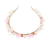 Holibanna Princess Pearl Flower Headband for Charming Faux Pearl Bridal Hair Hoop Floral Crown Accessory for Weddings Birthdays Everyday Dress Up