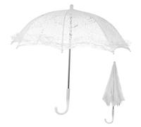 Holibanna Props Umbrella Lace for Women White Parasol for Wedding Vintage Elegant Photo Booth
