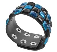 Holibanna Punk Leather for Men Cuff Bangle Style Wristband Fake Leather Goth Unisex Accessories for Riding Bar Party