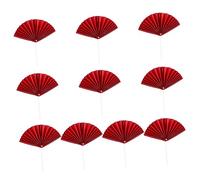 Holibanna Red Fan Shape Cake Toppers Creative Birthday Cake Picks for Party Decoration Vibrant Unique Design for Memorable Celebrations