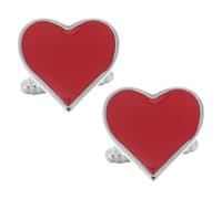 Holibanna Red Heart Cufflinks Pair with Resin Coating, Romantic Heart Shaped Business and Wedding Accessories for Men’s Formal Shirts and Valentine’s Day