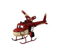 Holibanna Red Retro Airplane Model Crafted from Iron Sheet, Classic Vintage Biplane Ornament for Company or Living Room Decoration