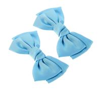 Holibanna Removable Blue Satin Bow Shoe Clips Solid Color Decorative Buckle for Wedding Party Shoes Bags Clothing Hair Accessories Fabric Bowknot for Women