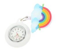 Holibanna Retractable Nurse Pocket Watch for Women with Silicone Material and Easy Viewing Function, Exquisite Rainbow Pattern Design a Gift for Nurses and Healthcare Professionals