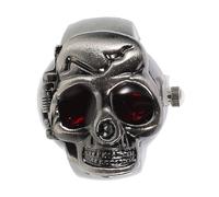 Holibanna Retro Flipping Ring Watch Vintage Electronic Decorative Ring Watch with Skull Design for Men Black Finger Jewelry Suitable for Daily Wear and Halloween