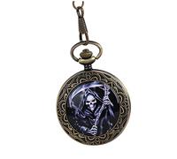 Holibanna Retro Pocket Watch Vintage Bronze Skeleton Watch Chain for Man Gifts and Case