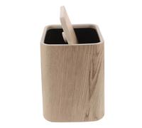 Holibanna Retro Style 8.5l Bathroom Trash Bin with Swing Lid, Beige Pp Material Small Garbage Can Featuring Stable Construction and Easy to Clean Design for Office and Home Use