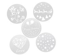 Holibanna Reusable Coffee Latte Stencils Plastic Washable Latte Art Templates for Cocoa Chocolate Sprinkling and Cake Decoration Lightweight and Flexible Coffee Supplies for Home and