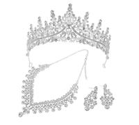Holibanna Rhinestone Bridal Jewelry Set for Women Elegant European Design Necklace and Earrings with Alloy for Wedding Prom Birthday Party Bridesmaids Gift