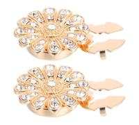 Holibanna Rhinestone Decorative Cufflinks Button Covers Elegant Sparkly Metal Shirt Accessories for Men and Women Formal Dress Shirts Stylish Flower Design