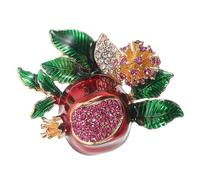 Holibanna Rhinestone Pomegranate Shirt Brooch Pin Enamel Flower Lapel Pin Sweater Shawl Clips for Crafts Wedding Dress DIY Project