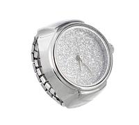 Holibanna Ring Watch for Women and Men Glitter Finger Watch Ring Silver Movement Simple Design Fashionable