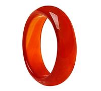 Holibanna Rose Ring Carnelian Crystal Rings Natural Red Carnelian Gemstone Band Ring Carnelian Smooth Donut Ring for Women Christmas Anniversary Birthday Gifts 17mm Ladies Rings