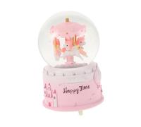 Holibanna Rotating Carousel Music Box for Hand- Snow Globe LED Lights Elegant Ball Built Melodies Romantic Lighting for Christmas Birthday Valentines