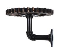 Holibanna Rustic Farmhouse Iron Wall Shelf with Steampunk Gear Industrial Pipe Design Vintage Distressed Floating Storage Rack for Bedroom Easy to Clean and Sturdy Mounted
