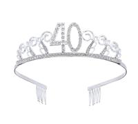 Holibanna Satin Crown Hair Comb and Crystal Letter Printing Sash Party Decorative Accessories for Girl Theme Birthday Party Fun and Creative Style