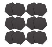 Holibanna Self-Adhesive Hexagon Felt Memo Board 12 Pieces Sound Absorbing Wall Tiles for Bedroom and Living Room Decoration Felt Notice Board