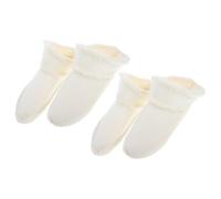 Holibanna Shoes Warm Liner Clogs Liner: 2 Pairs Winter Removable Warm Thick Arctic Fleece Replacement Cozy Breathable White Inner Soles for Shoes Clogs 3UK