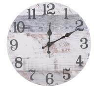 Holibanna Silent Wooden and Material round Wall Clock with Quiet Movement and Wall Mounted Design and Stylish Minimalist Clock for Living Room Or Home Decor