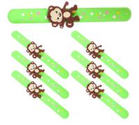 Holibanna Silicone Monkey Slap Bracelets 7pcs Party Wristbands for Events | Soft Green Cartoon Animal Design, Multiple Uses, Party Favor Set, Suitable for Special Events and Gifts
