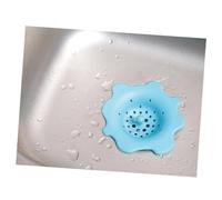 Holibanna Silicone Sink Strainer Flower Shape Kitchen Bathroom Drain Filter Basket Hair Catcher Blue Easy Install Fits Sinks Washbasins Bathtubs Laundry Tubs