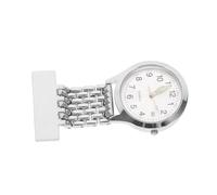 Holibanna Silver Alloy Nursing Pocket Watch with Digital Display and Alarm Clock, Precise Timekeeping Nurse Brooch Watch for Healthcare Professionals in Hospitals