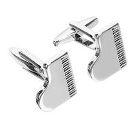 Holibanna Silver Alloy Piano Design Shirt Cufflinks with Rounded Edges and Buckle, Versatile Decorative Fasteners for Dress and Coat, Stylish Business Accessory