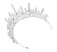 Holibanna Silver Crystal Crown Queen Costume Hat for Bride Princess Wedding Hair Vintage Bridal Headwear Accessory
