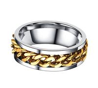 Holibanna Simple Finger Stainless Steel Unique Jewelry for Men Boys Creative Design Chic Gold Finish with Box for Loved