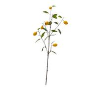 Holibanna Simulated Lemon Branch Decor Realistic Single Green Leaf Branch Plastic Faux Fruit Ornament for Home Wedding Party Decoration Rustic Theme Yellow Accent