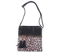 Holibanna Single Shoulder Cross Body Bag Women Leopard Print Storage Bag Contrast Tassel Stylish Purse