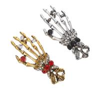 Holibanna Skeleton Hand Brooch Decorations Gothic Skull Pin Halloween Brooch Pin Women Alloy Random Color
