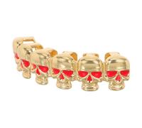 Holibanna Skull Tooth Caps Hip Hop Mouth Grills for Men Women Comfortable Party Teeth Jewelry with Eye Catching Skull Design Stylish Halloween Costume Accessory