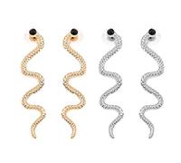 Holibanna Snake Earrings for Women Punk Serpent Eardrop Egyptian Cleopatra Retro Ear Studs Long Dangle Ear Jewlery Silver