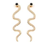 Holibanna Snake Earrings for Women Punk Serpent Eardrop Egyptian Cleopatra Retro Ear Studs Long Dangle Ear Jewlery Golden