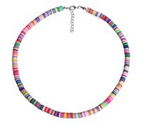 Holibanna Soft Circular Necklace Boho Beaded Clay Pendant Adjustable 17.7 Inch Colorful Jewellery for Women Beach Party Accessory