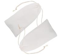 Holibanna Soft Velvet Drawstring Bags 2pcs with Adjustable Closure Protective Beige Fabric Bags for Dance Shoes and Jewelry Pouches for Weddings and Parties