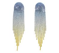 Holibanna Sparkling Rhinestone Tassel Earrings Lightweight Crystal Dangle Drop Jewelry for Wedding Party Prom Dress Long Gradient Color Chandelier Statement Earrings for Women