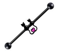 Holibanna Stainless Steel Industrial Piercing Bar Earring for Women Cat Design Cartilage Earring Lightweight Fashion Accessory for Daily Wear Suitable for Casual and Formal Outfits