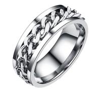 Holibanna Stainless Steel Man Ring Rotating Spinner Band Finger Ring Stylish Male Jewellery Durable Metal Fidget for Men Women