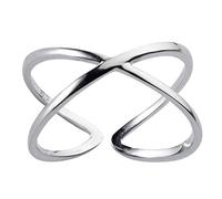 Holibanna Sterling Silver Cross Ring Open Design Simple Adjustable Women Finger Jewelry Fashionable Accessory