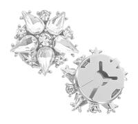 Holibanna Stylish Links Versatile Accessory in White 2pcs Star Shaped Made of Zinc Alloy and Rhinestones, Built to Last for Men and Women for Business Attire and Formal Outfit